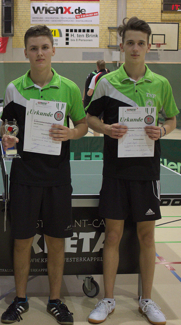 Daniel Kodde wurde Kreismeister im Jungeneizel und im Doppel an der Seite von Jan-Eric Fortmann.